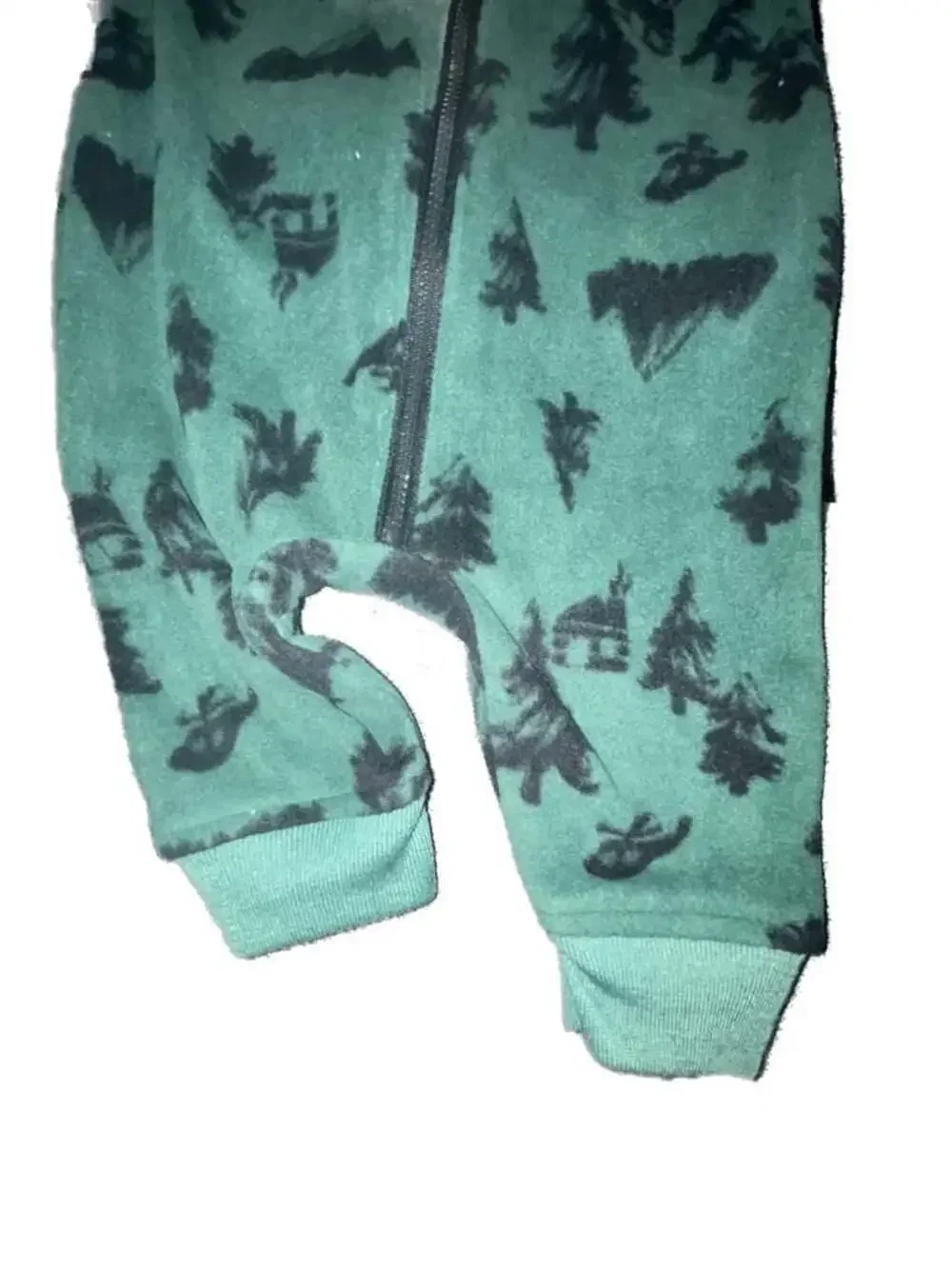 Carter's Baby Boys Hooded Fleece  Dinosaur Jumpsuit Forest Green Size 3M